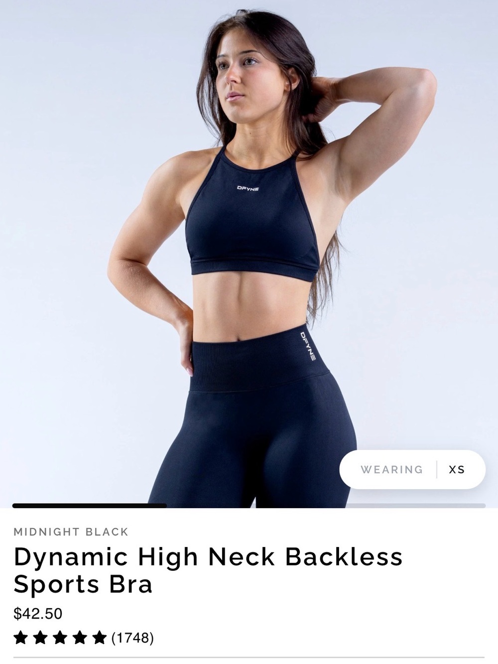 DFyne backless high neck sports bra